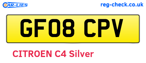 GF08CPV are the vehicle registration plates.