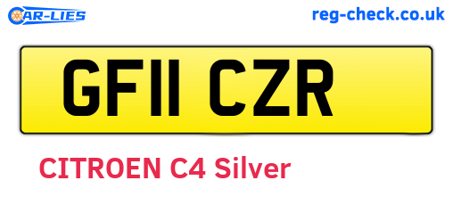GF11CZR are the vehicle registration plates.