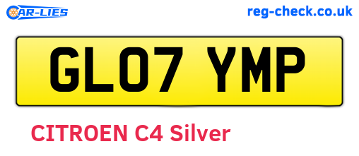 GL07YMP are the vehicle registration plates.