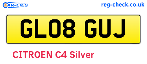 GL08GUJ are the vehicle registration plates.
