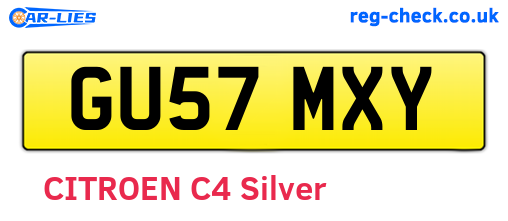 GU57MXY are the vehicle registration plates.