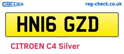 HN16GZD are the vehicle registration plates.
