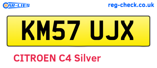 KM57UJX are the vehicle registration plates.