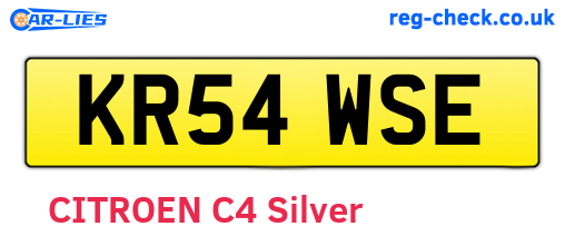KR54WSE are the vehicle registration plates.