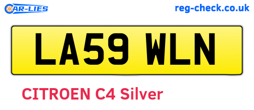 LA59WLN are the vehicle registration plates.