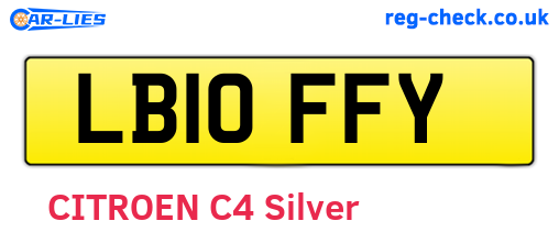 LB10FFY are the vehicle registration plates.