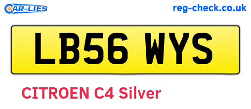 LB56WYS are the vehicle registration plates.