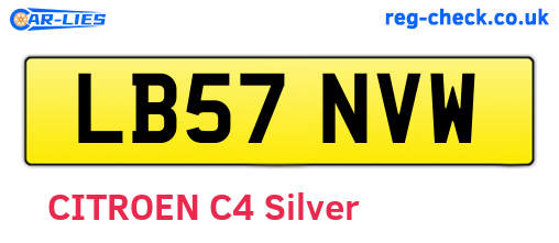 LB57NVW are the vehicle registration plates.