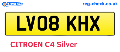 LV08KHX are the vehicle registration plates.