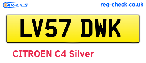 LV57DWK are the vehicle registration plates.