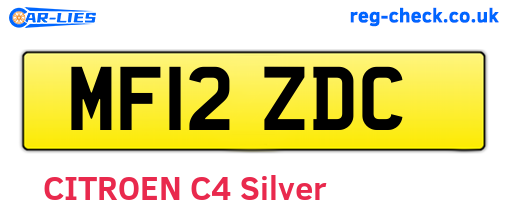 MF12ZDC are the vehicle registration plates.