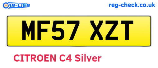 MF57XZT are the vehicle registration plates.