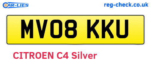 MV08KKU are the vehicle registration plates.