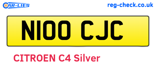 N100CJC are the vehicle registration plates.