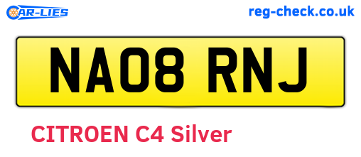 NA08RNJ are the vehicle registration plates.