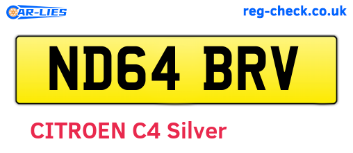 ND64BRV are the vehicle registration plates.