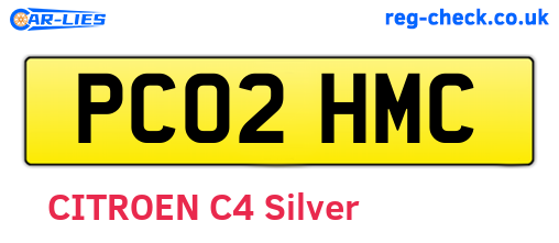 PC02HMC are the vehicle registration plates.