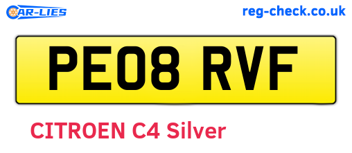 PE08RVF are the vehicle registration plates.