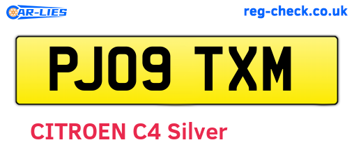 PJ09TXM are the vehicle registration plates.