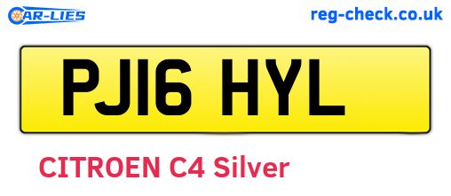 PJ16HYL are the vehicle registration plates.
