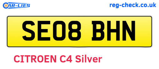 SE08BHN are the vehicle registration plates.