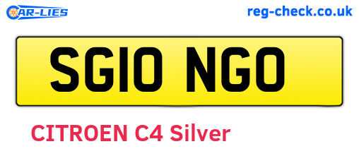SG10NGO are the vehicle registration plates.