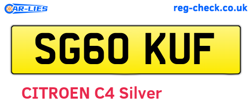 SG60KUF are the vehicle registration plates.