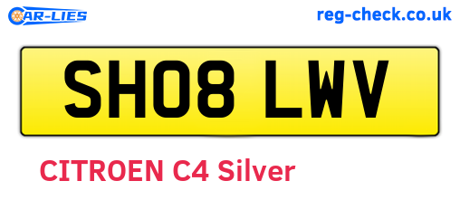 SH08LWV are the vehicle registration plates.