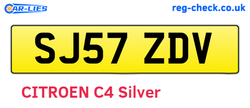 SJ57ZDV are the vehicle registration plates.