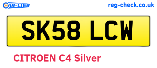 SK58LCW are the vehicle registration plates.