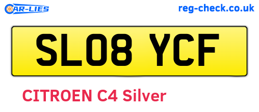 SL08YCF are the vehicle registration plates.