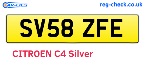 SV58ZFE are the vehicle registration plates.