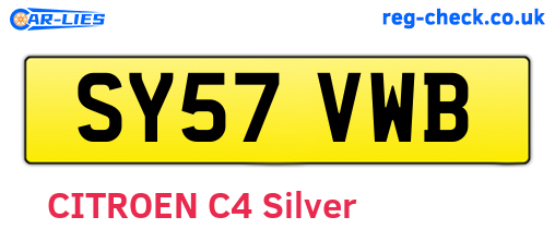 SY57VWB are the vehicle registration plates.
