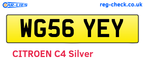 WG56YEY are the vehicle registration plates.