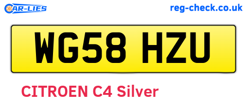 WG58HZU are the vehicle registration plates.