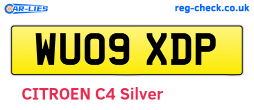 WU09XDP are the vehicle registration plates.