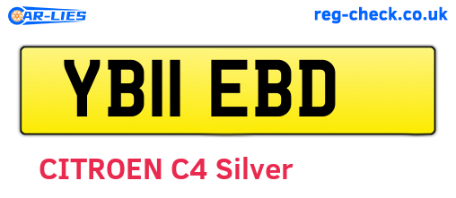 YB11EBD are the vehicle registration plates.