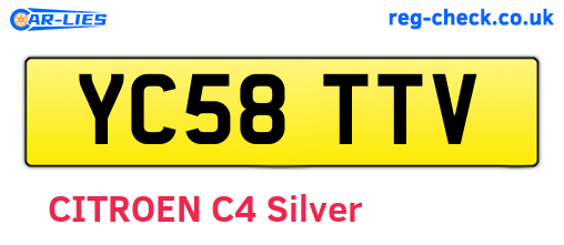 YC58TTV are the vehicle registration plates.