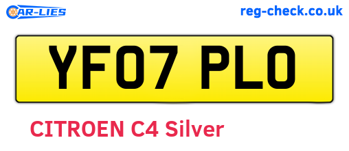 YF07PLO are the vehicle registration plates.