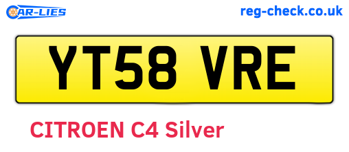 YT58VRE are the vehicle registration plates.