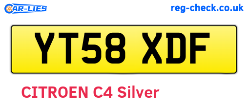 YT58XDF are the vehicle registration plates.