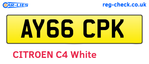 AY66CPK are the vehicle registration plates.
