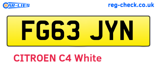 FG63JYN are the vehicle registration plates.