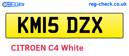 KM15DZX are the vehicle registration plates.