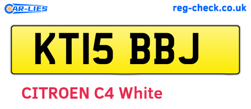 KT15BBJ are the vehicle registration plates.