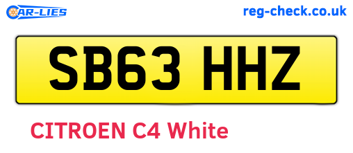 SB63HHZ are the vehicle registration plates.