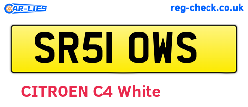 SR51OWS are the vehicle registration plates.