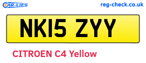 NK15ZYY are the vehicle registration plates.