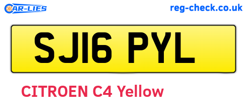 SJ16PYL are the vehicle registration plates.