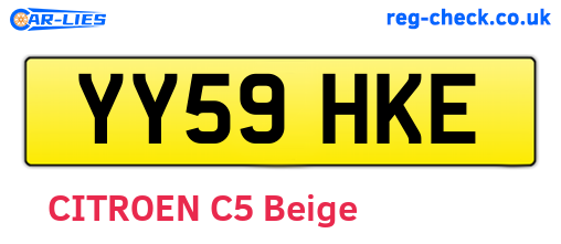 YY59HKE are the vehicle registration plates.
